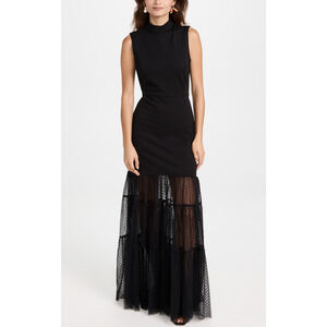 STAUD Black Sleeveless Maxi Dress